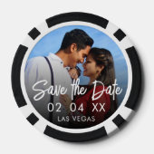 Chic Photo Destination Wedding Sla de datum op Poker Chips (Achterkant)