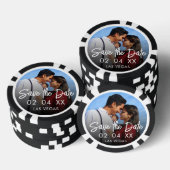 Chic Photo Destination Wedding Sla de datum op Poker Chips (Opstapeling)