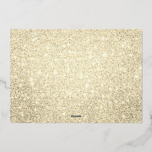 Chic Photo Gold Folie Save The Date Summer Wedding Folie Uitnodiging (Achterkant)