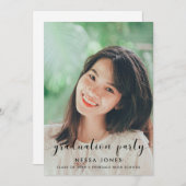 Chic Photo graduation party-uitnodiging Aankondiging (Voorkant / Achterkant)