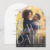 Chic Photo Grand Save the Date V2 Kaart (Voorkant / Achterkant)