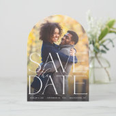 Chic Photo Grand Save the Date V2 Kaart (Staand voorkant)