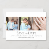 Chic Photo Grid Wedding Save the Date magnetisch Magnetische Uitnodiging (Voorkant)