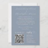 Chic Photo Heart Dusty Blue Wedding Kaart (Achterkant)