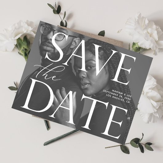 Chic Photo LG Save the Date B&W Kaart
