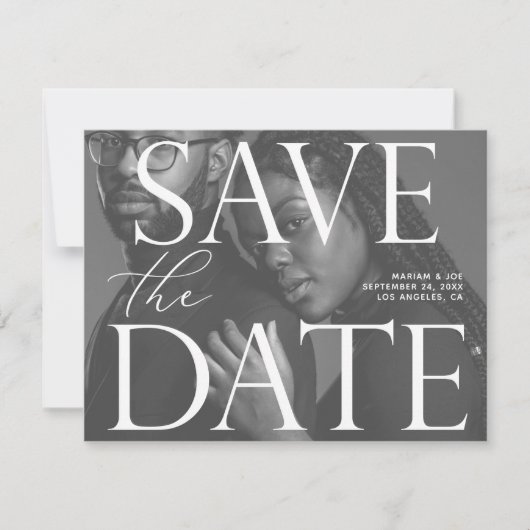 Chic Photo LG Save the Date B&W Kaart (Voorkant)