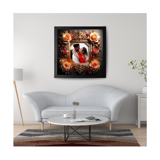  Chic Photo Lijst met Rozen en Ornamenten Perfect Poster