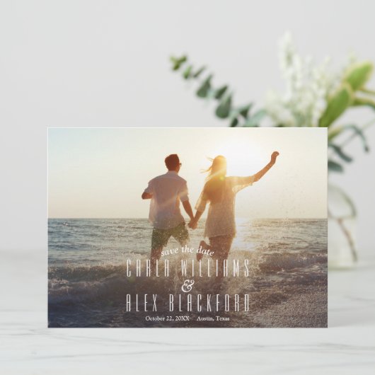 Chic Photo Modern Wedding Save The Date (Staand voorkant)