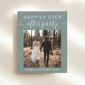 Chic Photo Sage Green Wedding Reception Uitnodigin