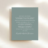 Chic Photo Sage Green Wedding Reception Uitnodigin