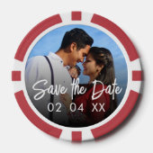 Chic Photo Script Wedding Sla de datum op Poker Chips (Voorkant)