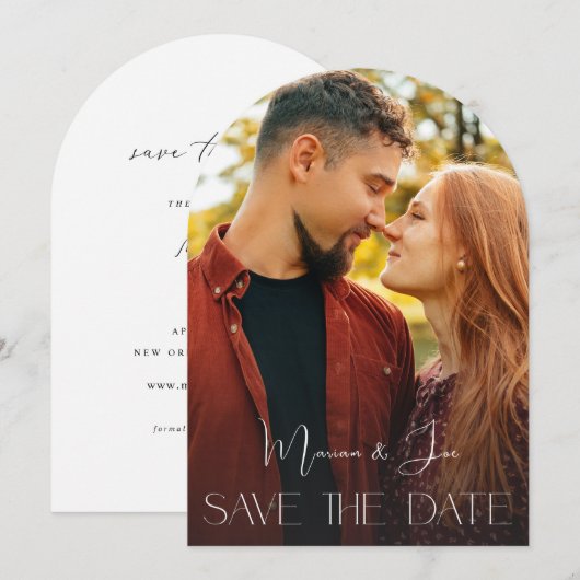 Chic Photo Surprise Verti Bewaar de datumboog Kaart (Voorkant / Achterkant)