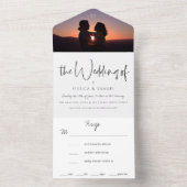 Chic Photo Wedding All In One Uitnodiging (Binnen)