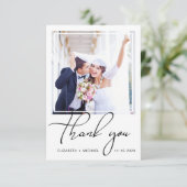 Chic Photo Wedding Bedankkaart (Staand voorkant)