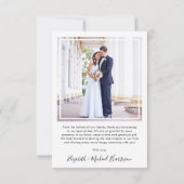 Chic Photo Wedding Bedankkaart (Achterkant)