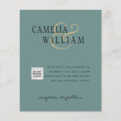 Chic Photo Wedding Invite QR Code Save Date Green (Voorkant)