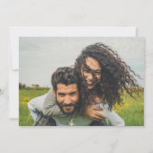 Chic Photo Wedding Invite QR Code Save Date Green Kaart (Achterkant)