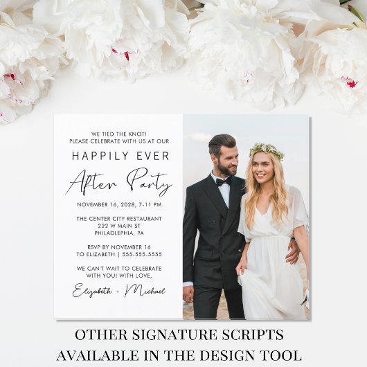 Chic Photo Wedding Reception Invitation