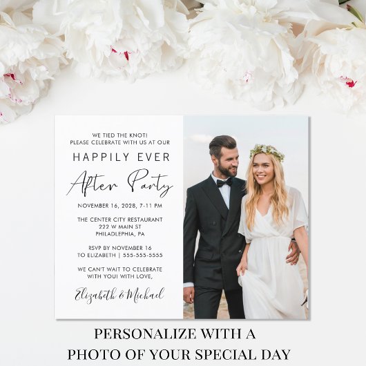 Chic Photo Wedding Reception Invitation