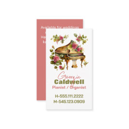 Chic Pianist Waterverf Art Visitekaartje