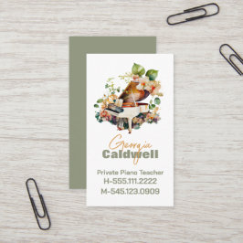 Chic Piano Waterverf docent Visitekaartje