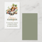 Chic Piano Waterverf docent Visitekaartje (Voorkant / Achterkant)