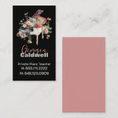 Chic Piano Waterverf docent Visitekaartje (Voorkant / Achterkant)