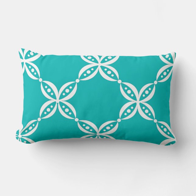 CHIC PILLOW _134 TURQUOÏS/WITTE STROOM KUSSEN (Voorkant)