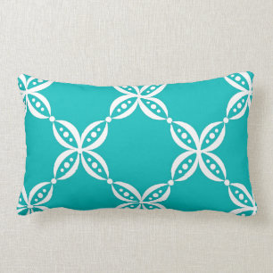 CHIC PILLOW _134 TURQUOÏS/WITTE STROOM KUSSEN