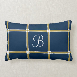 CHIC PILLOW_ CLASSIC BLUE/GOLD/WITTE ONTWERP #4 KUSSEN