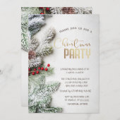 Chic Pine Tree Branches Sneeuwkerstbedrijf I Kaart (Voorkant / Achterkant)