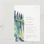 Chic Pine Tree Mountain Landscape Vrijgezellenfees Kaart (Voorkant / Achterkant)