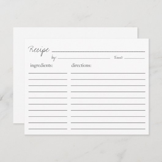 Chic Pineapple Personalized Recipe Kaart (Voorkant / Achterkant)