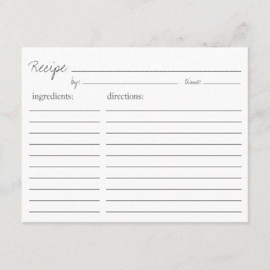 Chic Pineapple Personalized Recipe Kaart (Voorkant)