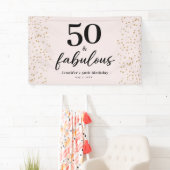 Chic Pink 50 en fantastische 50e verjaardag Spandoek (Insitu)