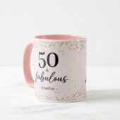 Chic Pink 50 en fantastische verjaardag Mok (Voorkant links)