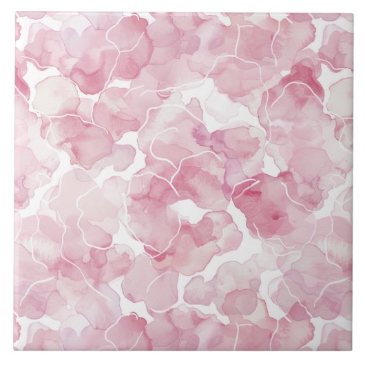 Chic Pink Abstract Tegeltje (Voorkant)