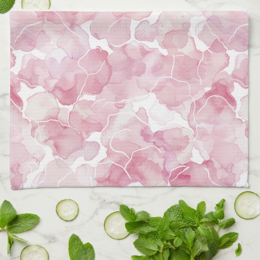Chic Pink Abstract Theedoek (Gevouwen)