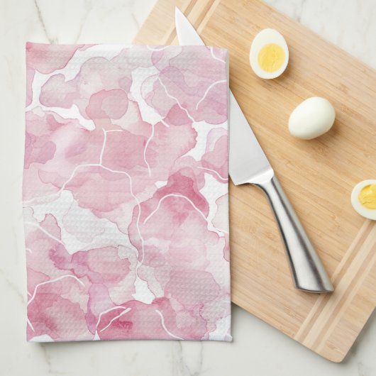 Chic Pink Abstract Theedoek (Quarter Fold)