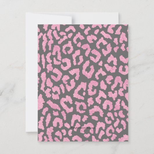 Chic Pink and Black Leopard Print Birthday Kaart (Achterkant)