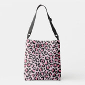 Chic Pink and Black Leopard Print Crossbody Tas (Achterkant)