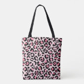 Chic Pink and Black Leopard Print Tote Bag (Achterkant)