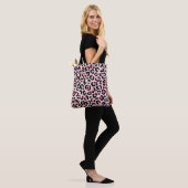 Chic Pink and Black Leopard Print Tote Bag (Op model)
