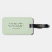 Chic Pink Arching Scallops Soft Green Monogram Nam Bagagelabel (Achterkant horizontaal)