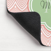 Chic Pink Arching Scallops Soft Green Monogram Nam Muismat (Hoek)
