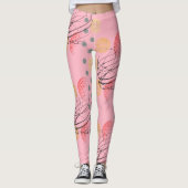Chic Pink Atomic Vortex Pattern Leggings (Voorkant)