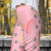 Chic Pink Atomic Vortex Pattern Leggings