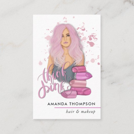 Chic Pink Beauty Mode Visitekaartje (Voorkant)