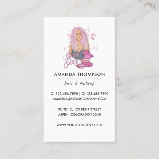 Chic Pink Beauty Mode Visitekaartje (Achterkant)