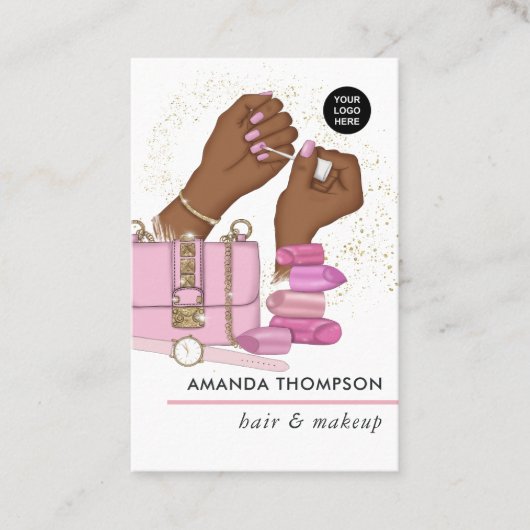 Chic Pink Beauty Mode Visitekaartje (Voorkant)